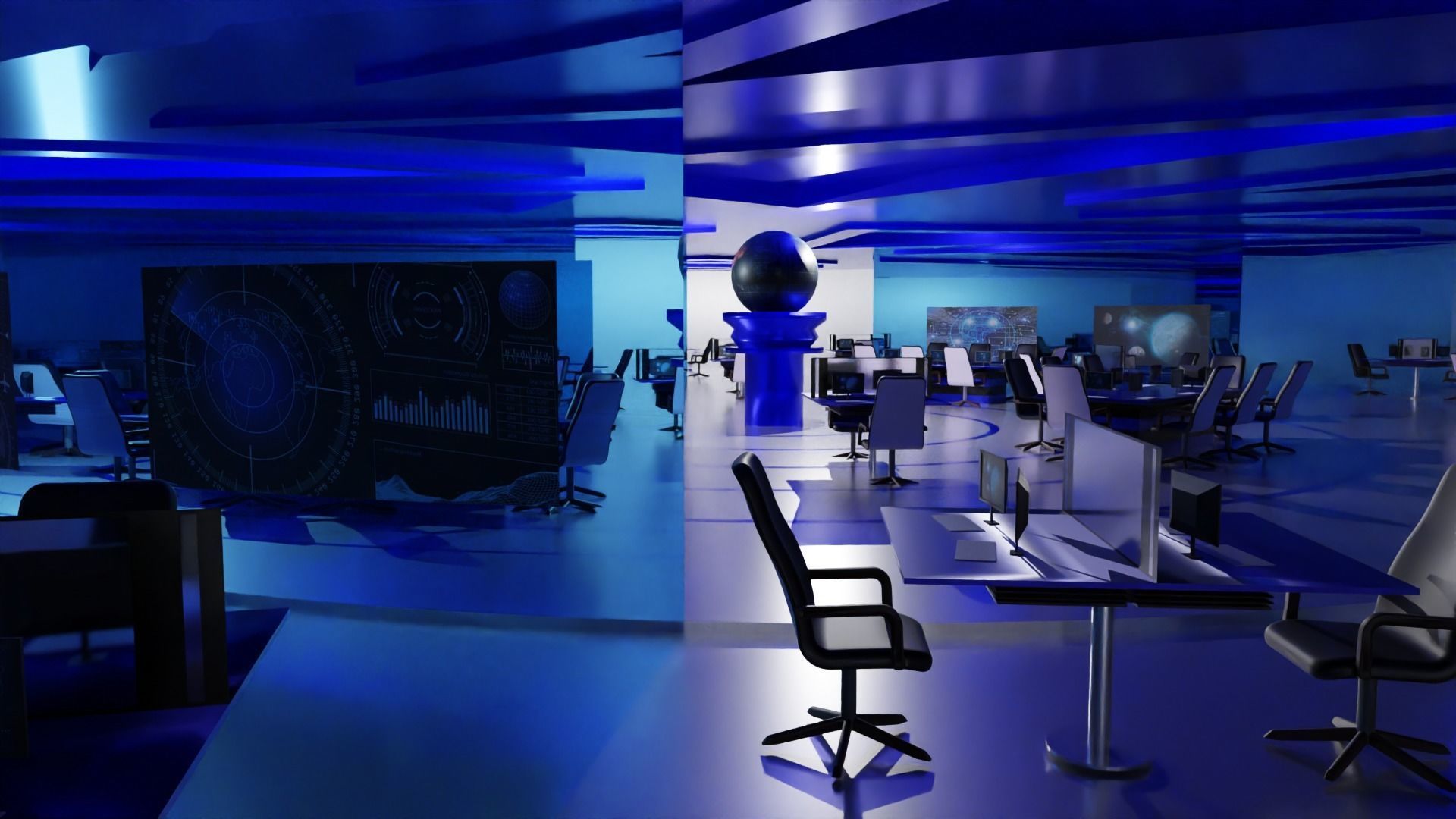 Sci-Fi Command Center Low-poly 3D model_6