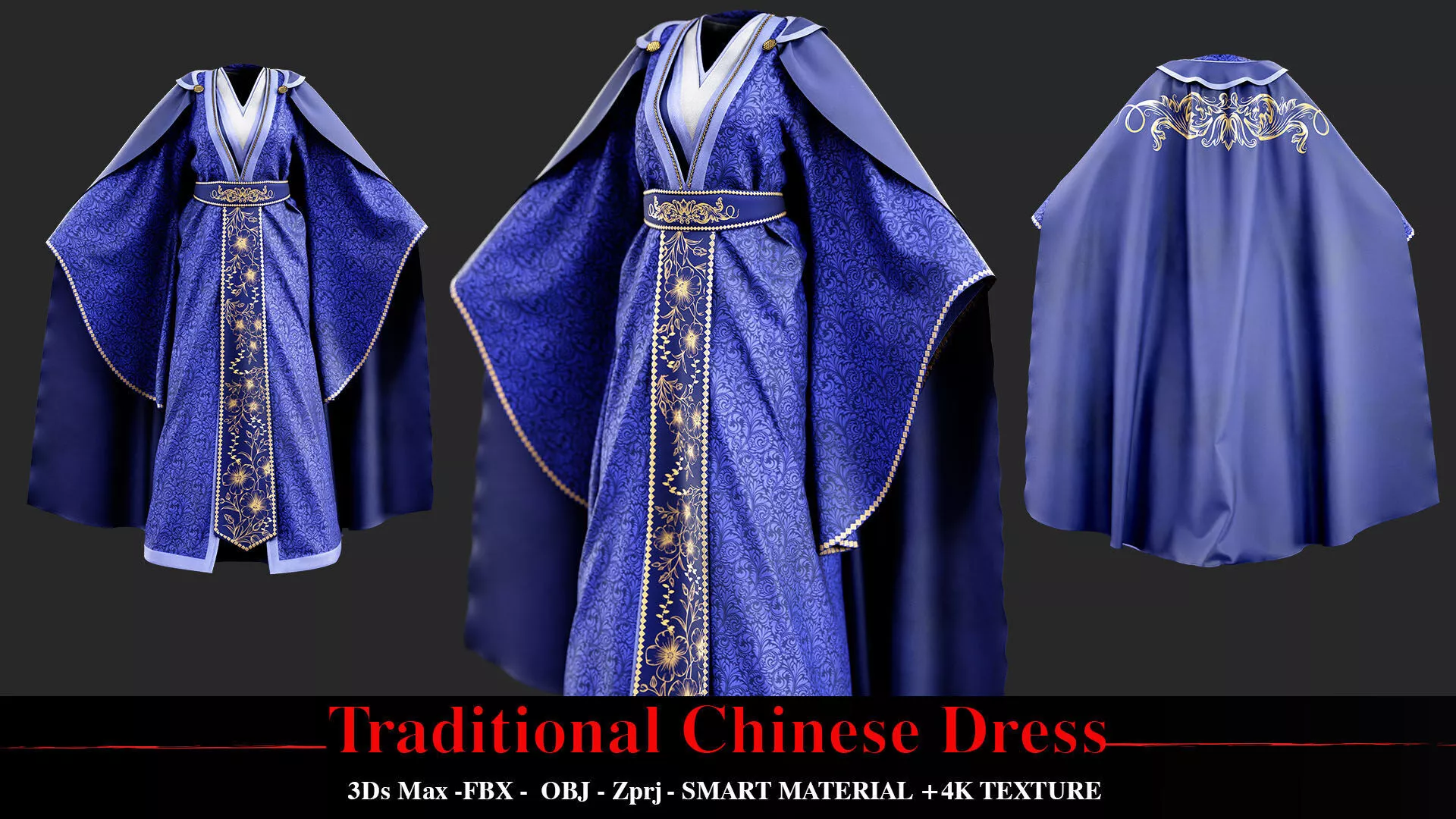 Traditional Chinese Dress 003 3D model