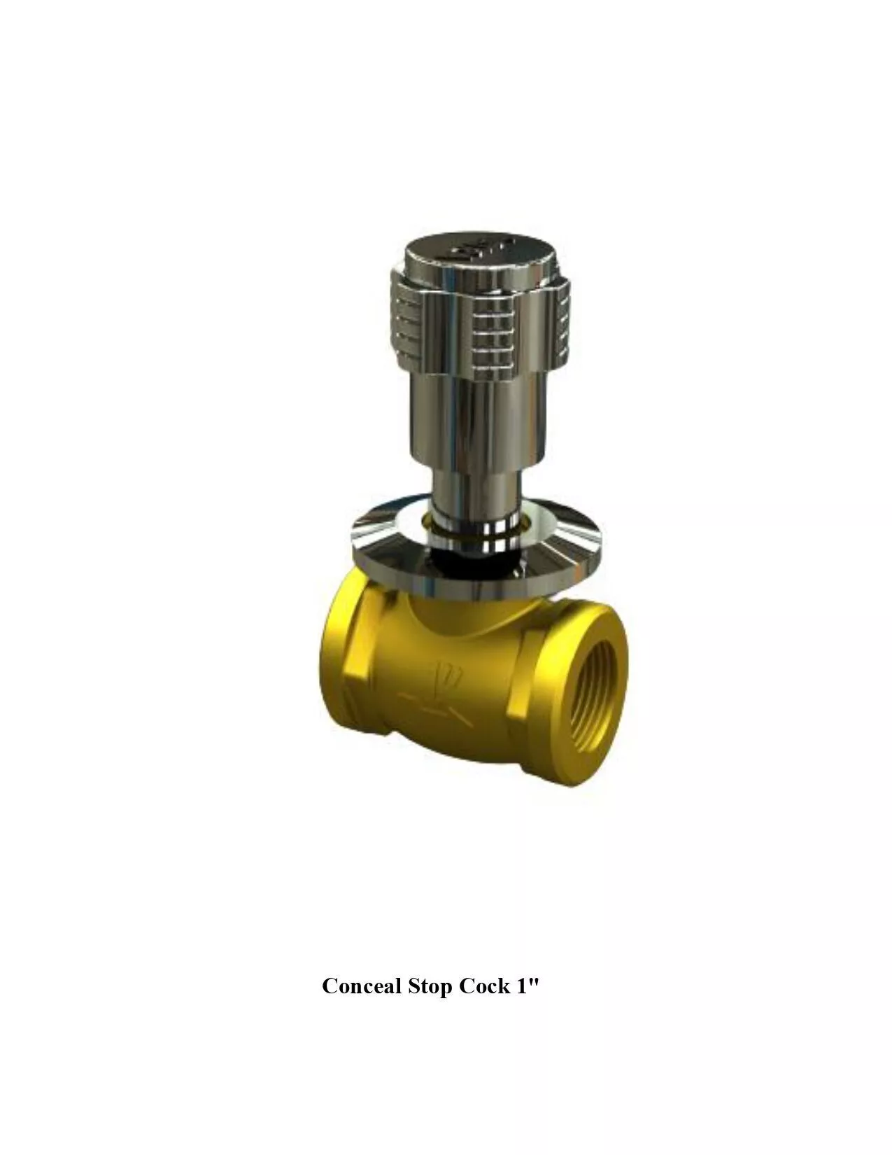 Water Tap 1 inch conceal stop 3D model