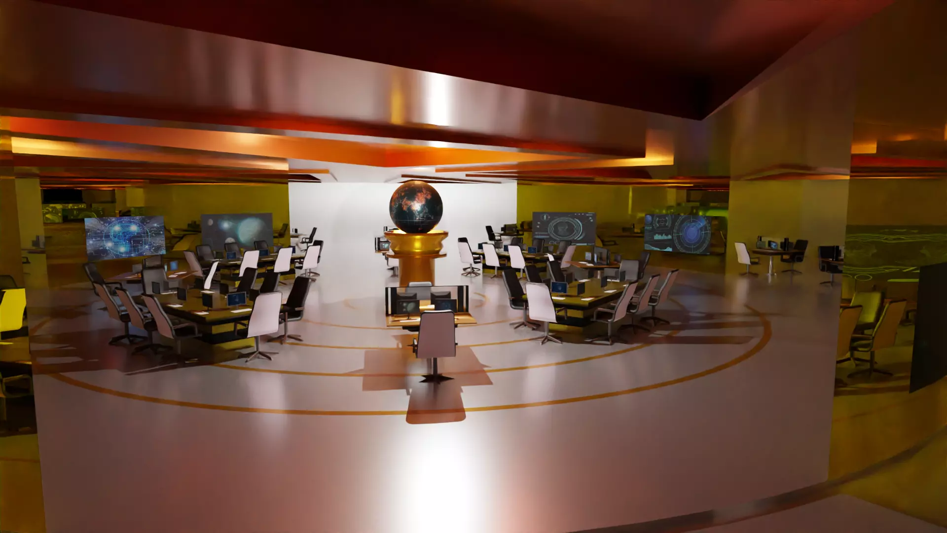 Sci-Fi Command Center Low-poly 3D model_0