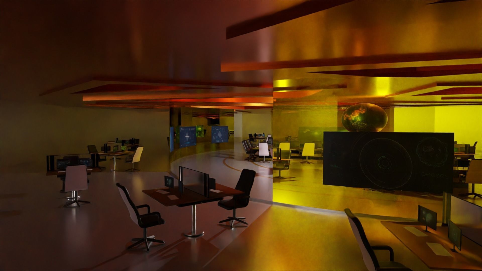 Sci-Fi Command Center Low-poly 3D model_2