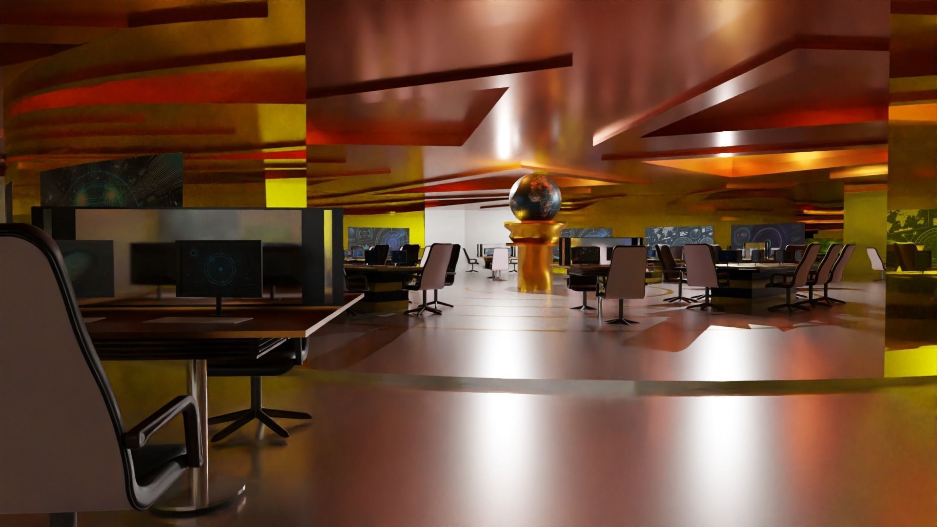 Sci-Fi Command Center Low-poly 3D model_5