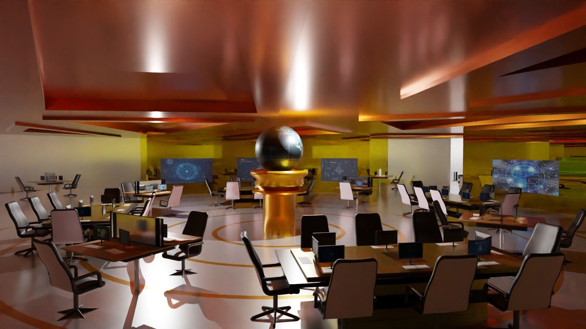 Sci-Fi Command Center Low-poly 3D model_3