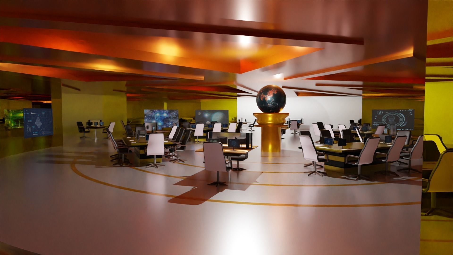 Sci-Fi Command Center Low-poly 3D model_1