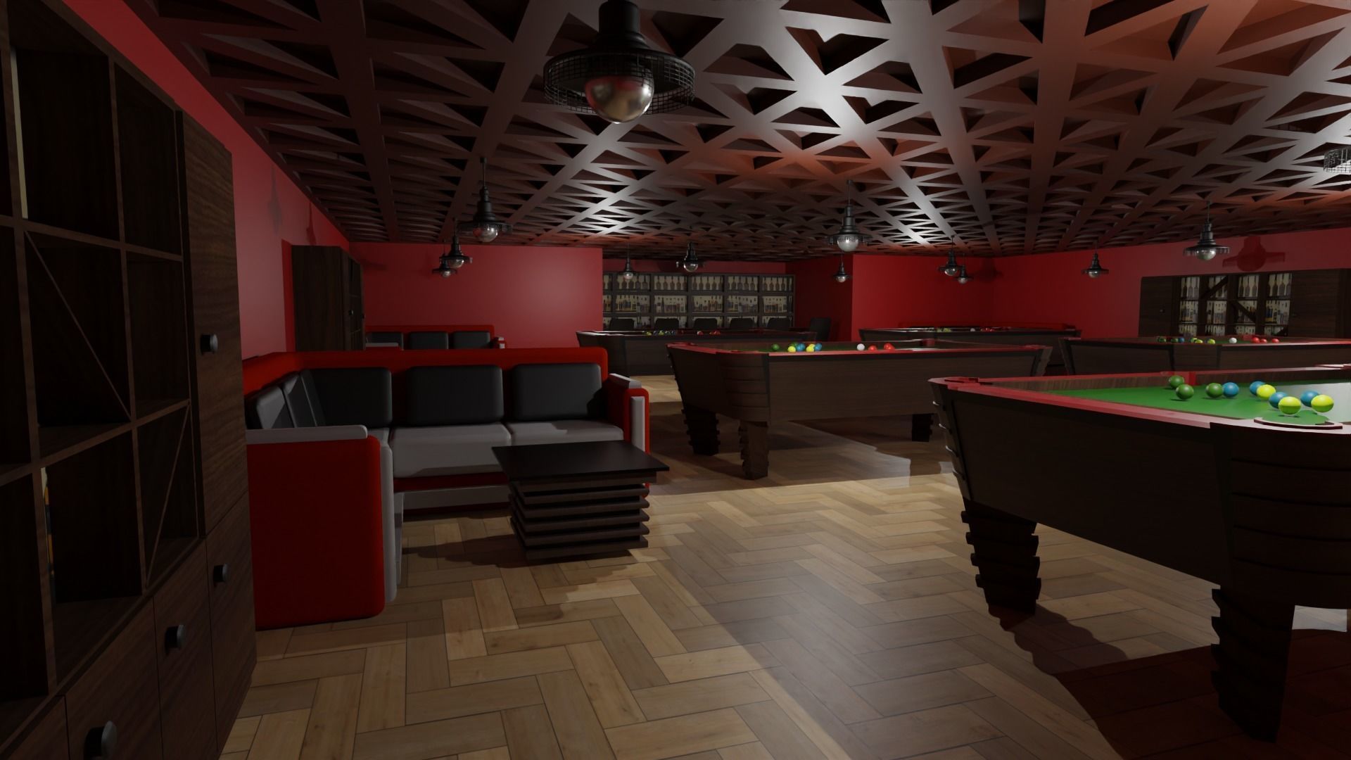 Billiard Room Low-poly 3D model_6