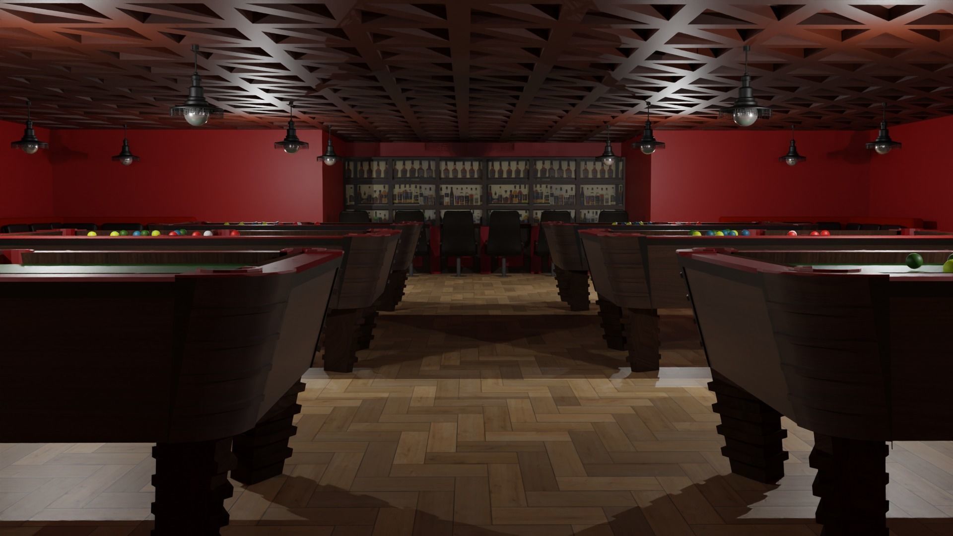 Billiard Room Low-poly 3D model_5
