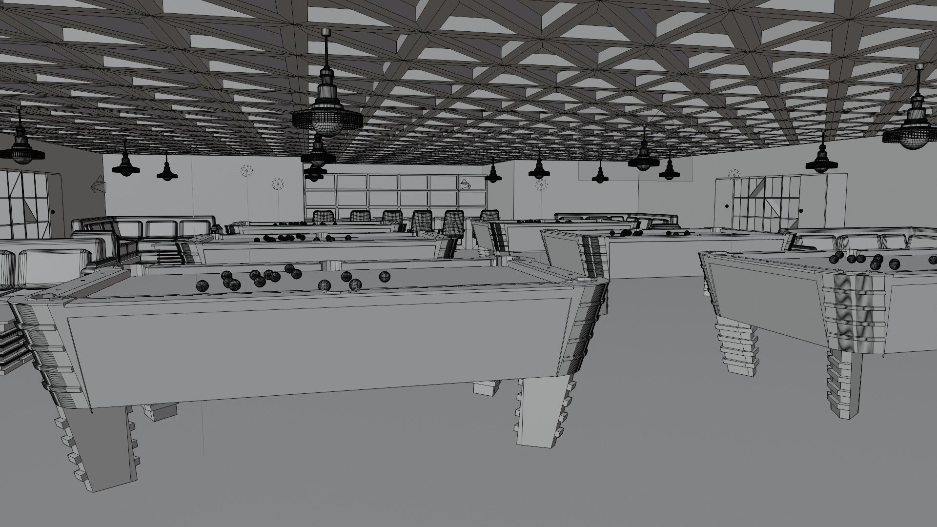 Billiard Room Low-poly 3D model_7