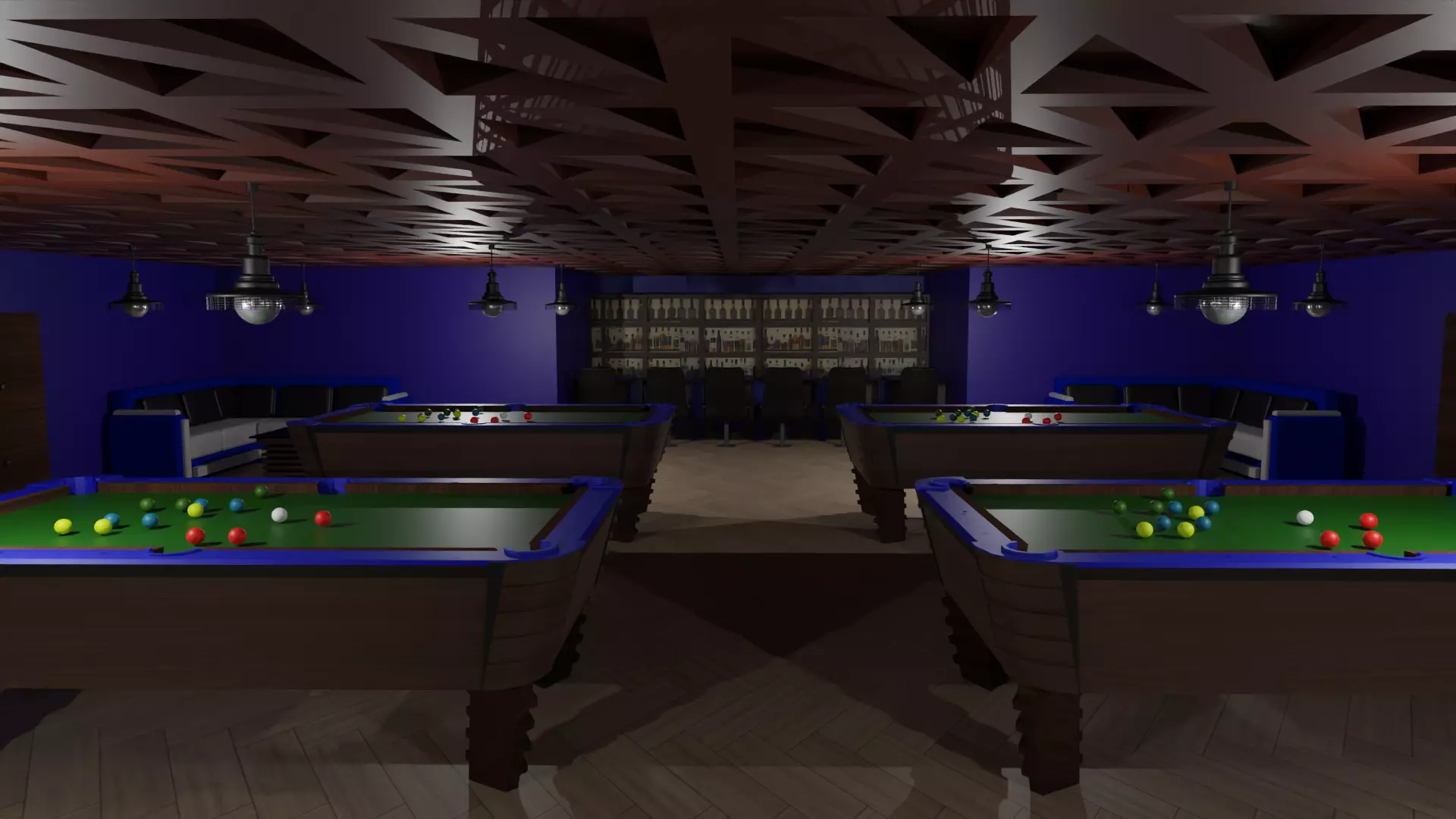 Billiard Room Low-poly 3D model_0