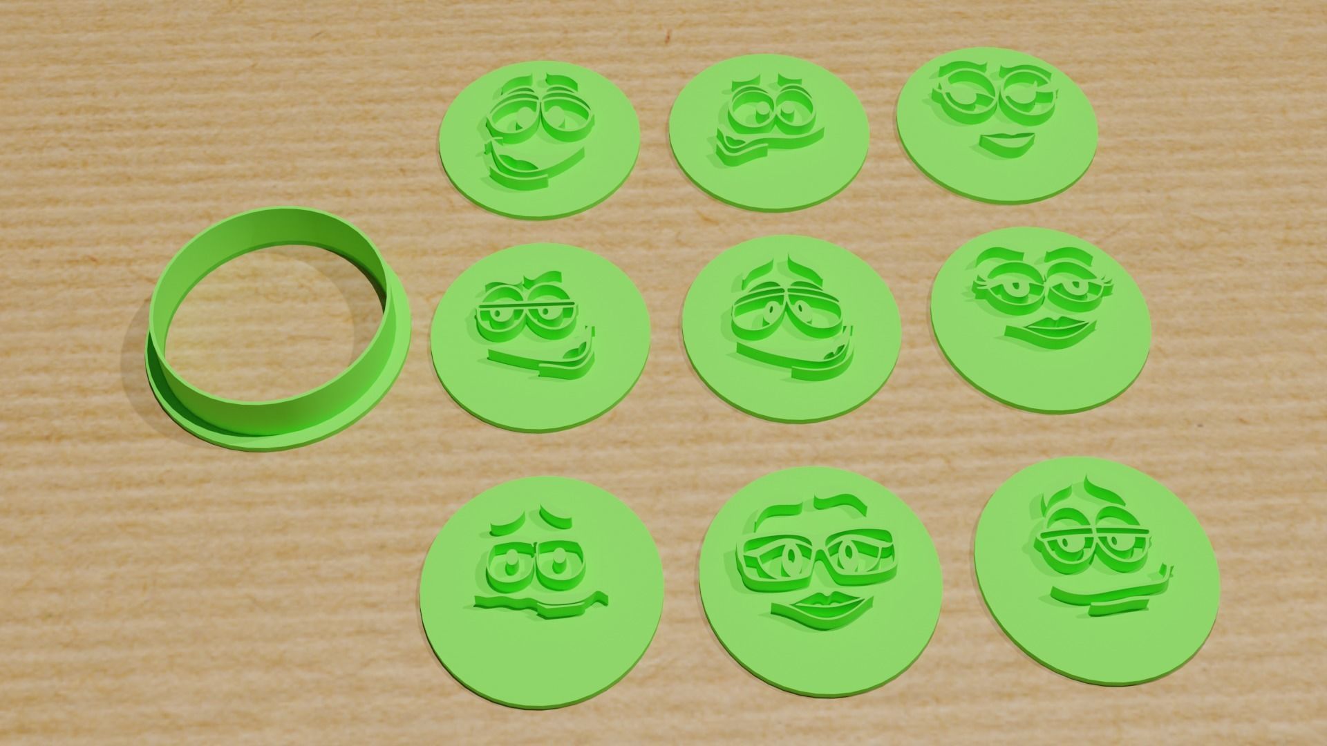 Molde para galletas caritas MMs cortantes 3D print model_1