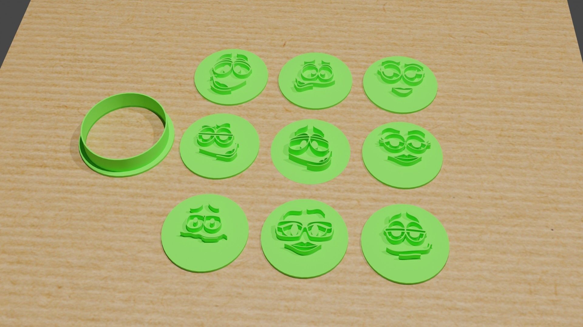 Molde para galletas caritas MMs cortantes 3D print model_2