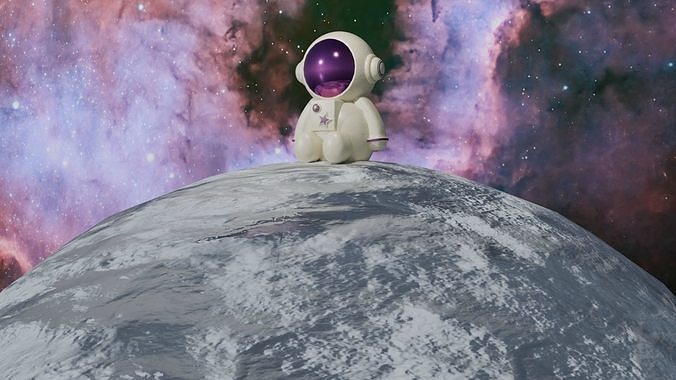 Cartoon Astronaut baby 3D model