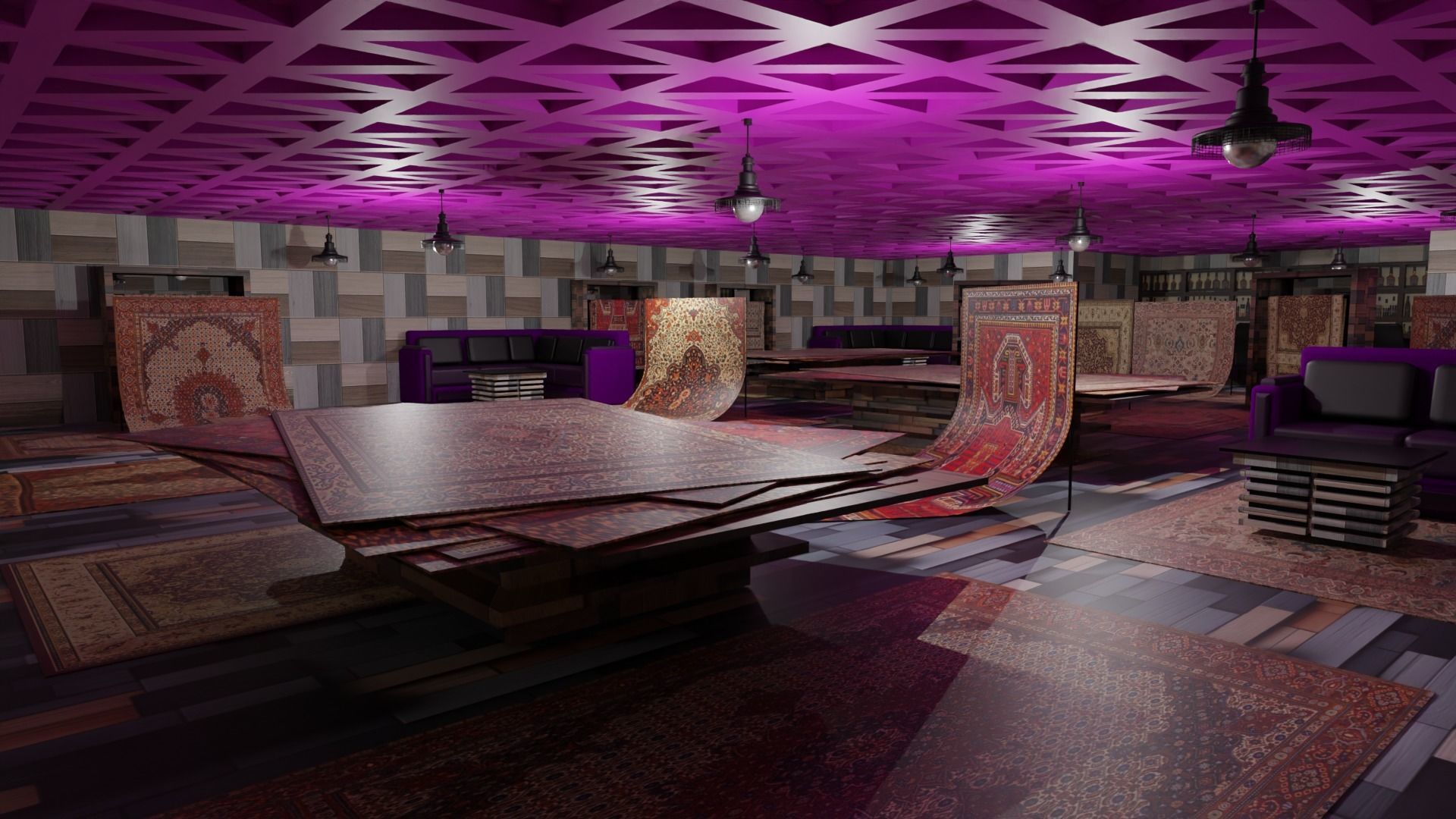 Carpet Rug Store Low-poly 3D model_6