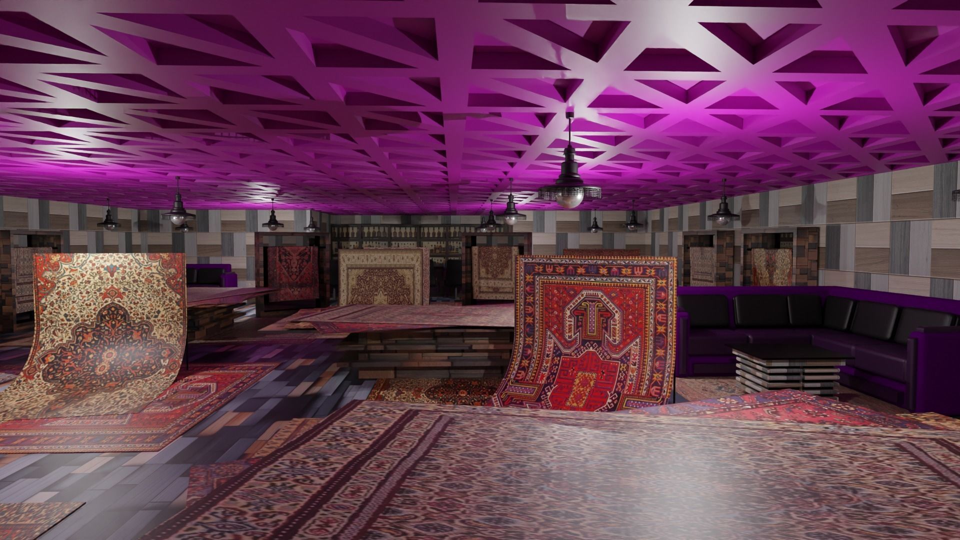 Carpet Rug Store Low-poly 3D model_4