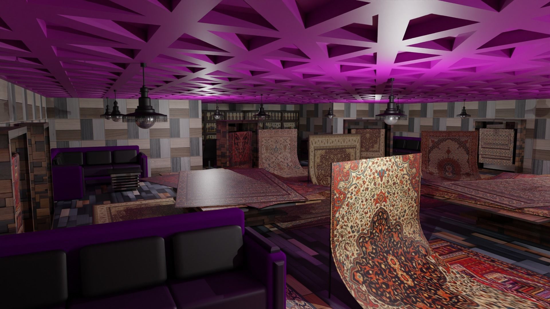 Carpet Rug Store Low-poly 3D model_3