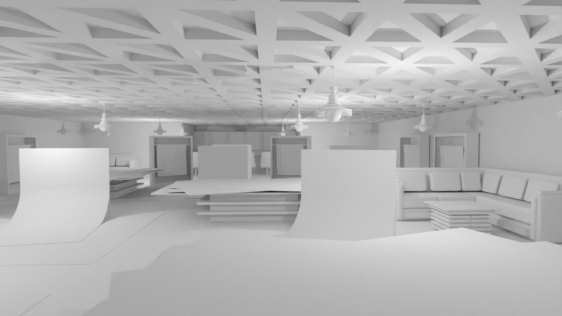 Carpet Rug Store - No Material Low-poly 3D model_4