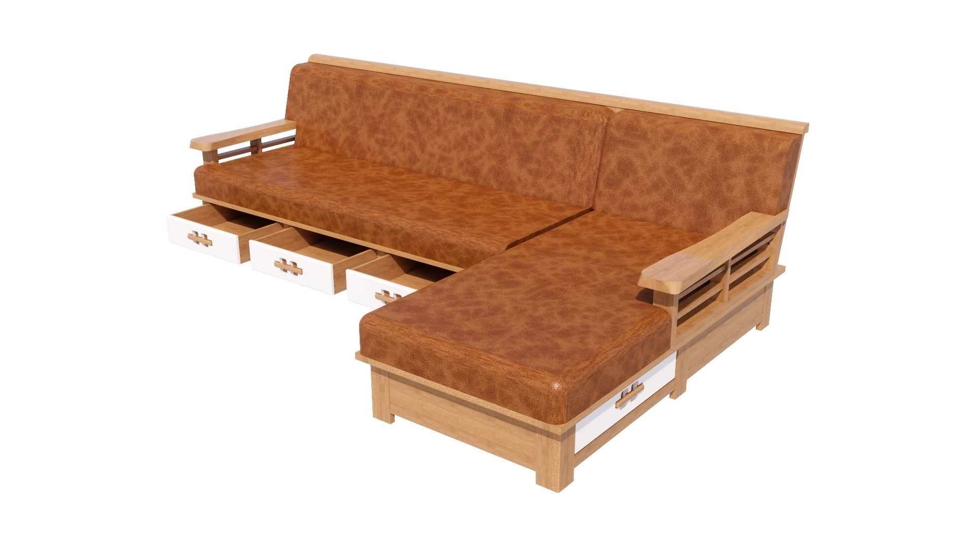 Sofa bed 3D model_3