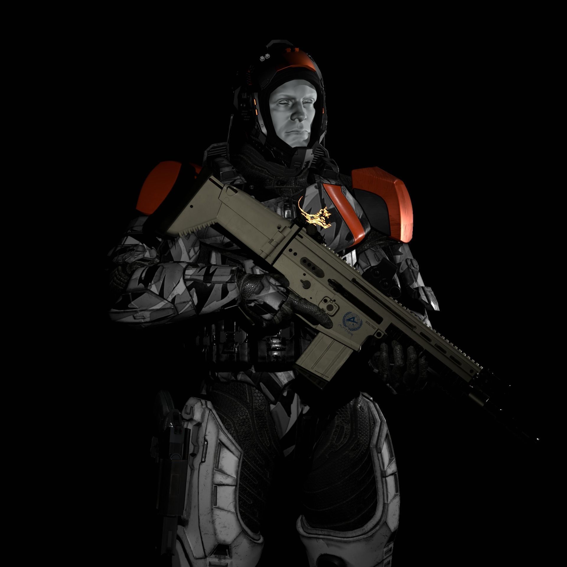 Super Soldier - UE4 Skeleton and Custom Rig Low-poly 3D model_14