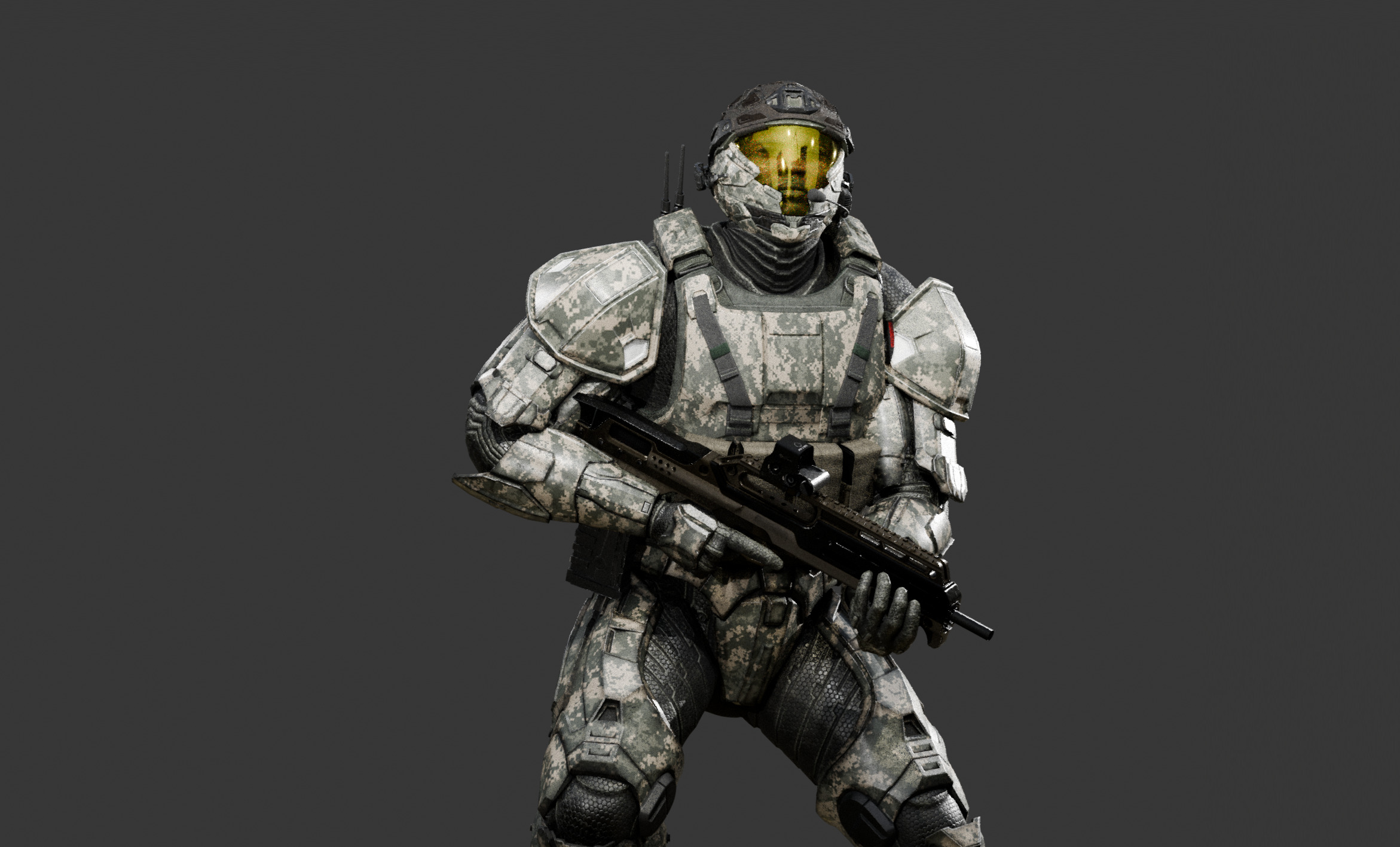 Super Soldier - UE4 Skeleton and Custom Rig Low-poly 3D model_8