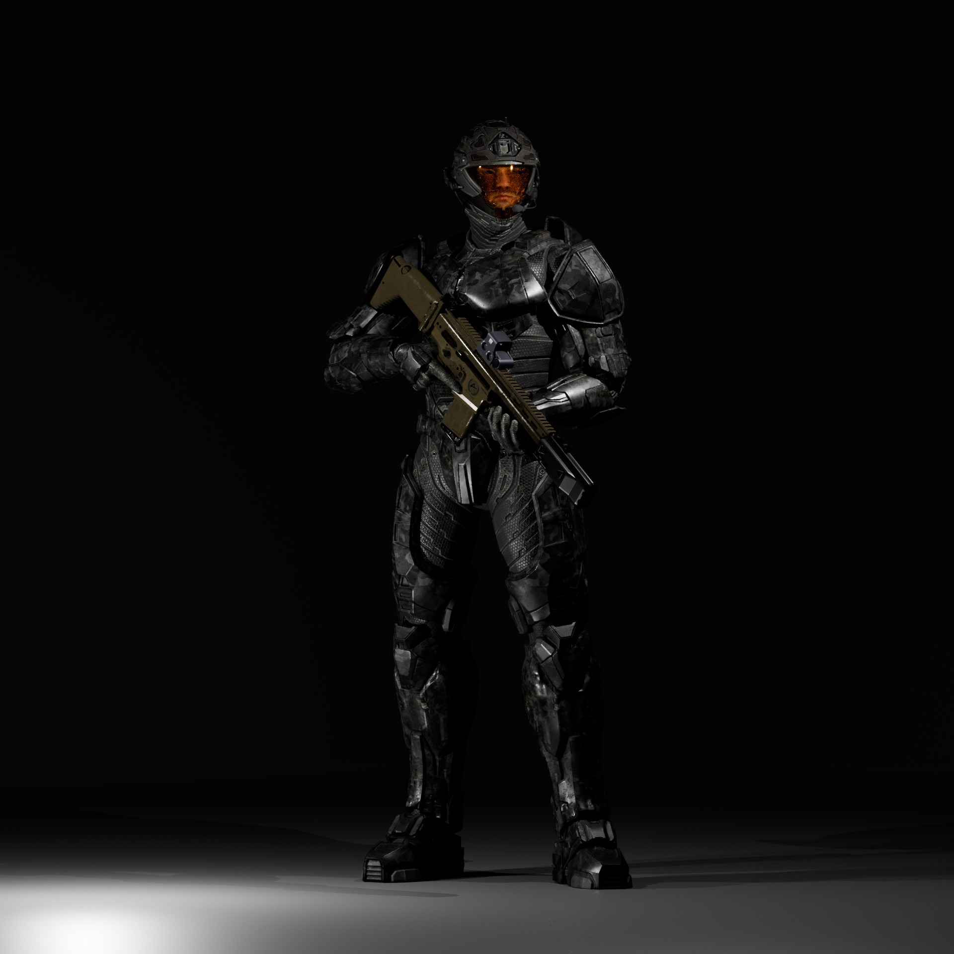 Super Soldier - UE4 Skeleton and Custom Rig Low-poly 3D model_13