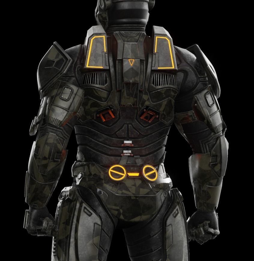 Super Soldier - UE4 Skeleton and Custom Rig Low-poly 3D model_20