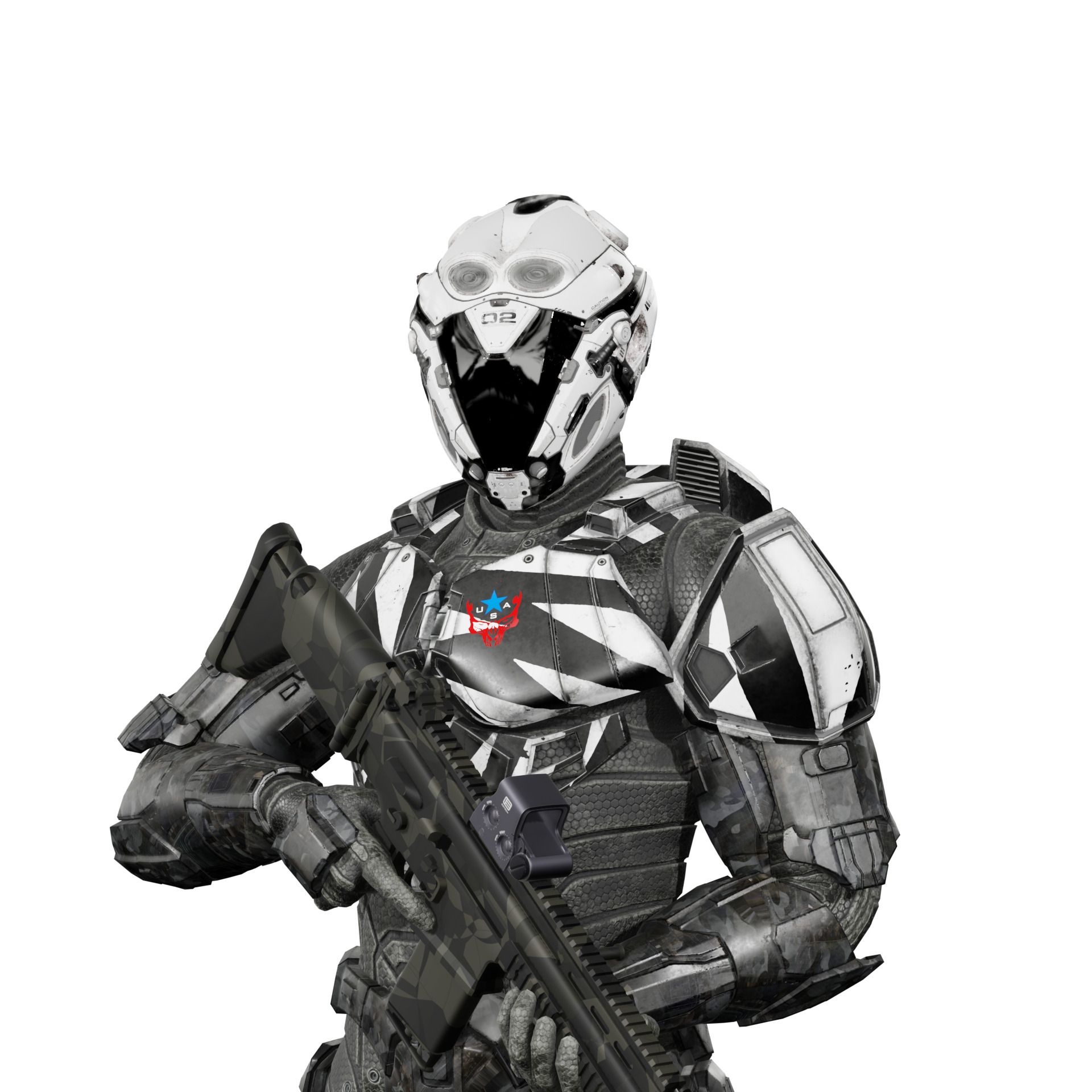 Super Soldier - UE4 Skeleton and Custom Rig Low-poly 3D model_15