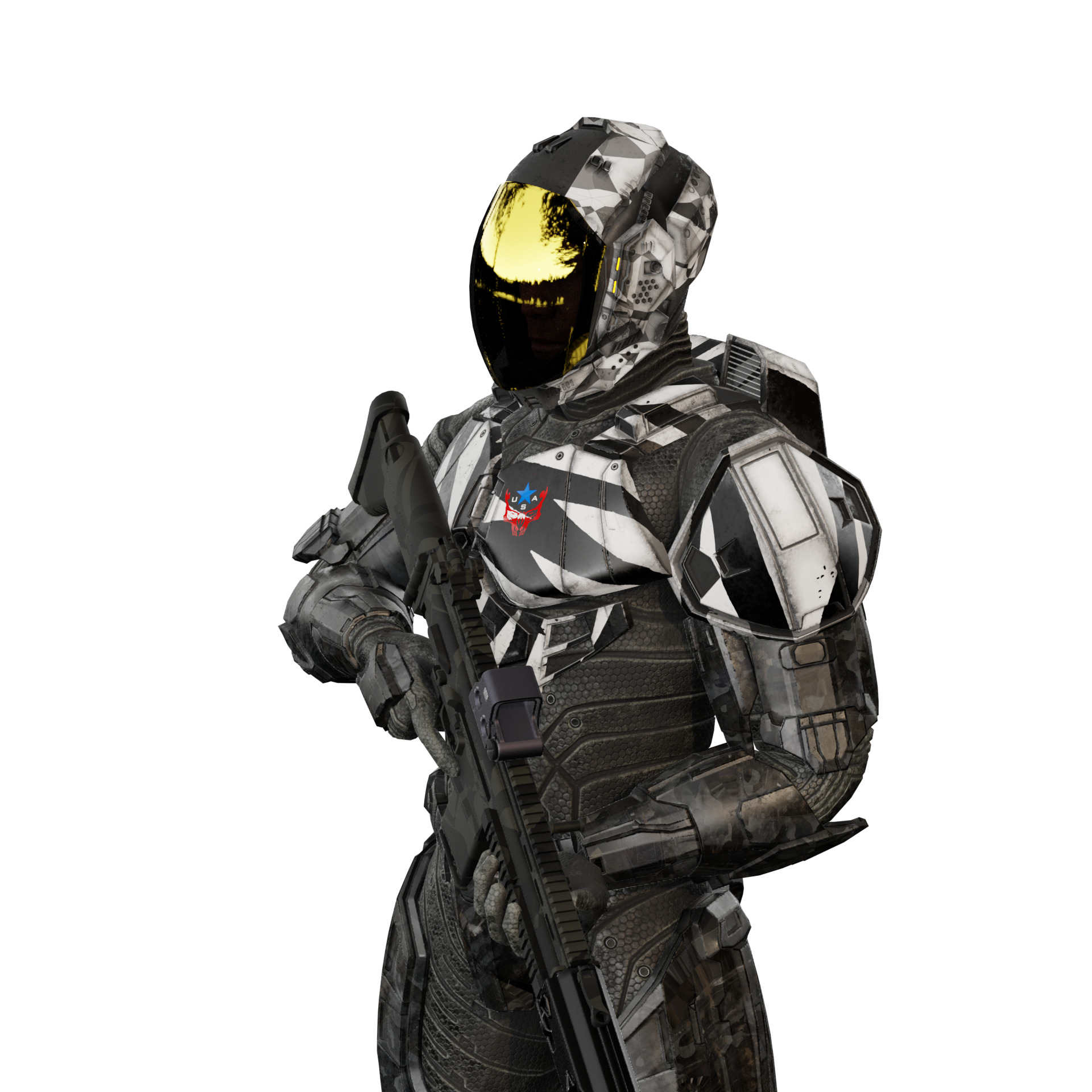 Super Soldier - UE4 Skeleton and Custom Rig Low-poly 3D model_26