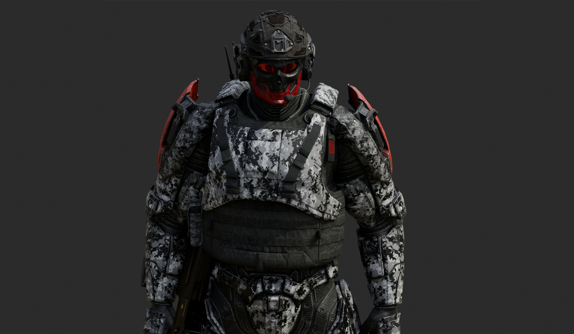 Super Soldier - UE4 Skeleton and Custom Rig Low-poly 3D model_6