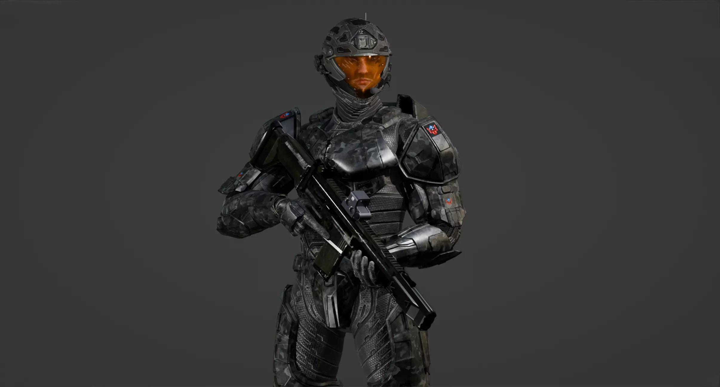 Super Soldier - UE4 Skeleton and Custom Rig Low-poly 3D model_0