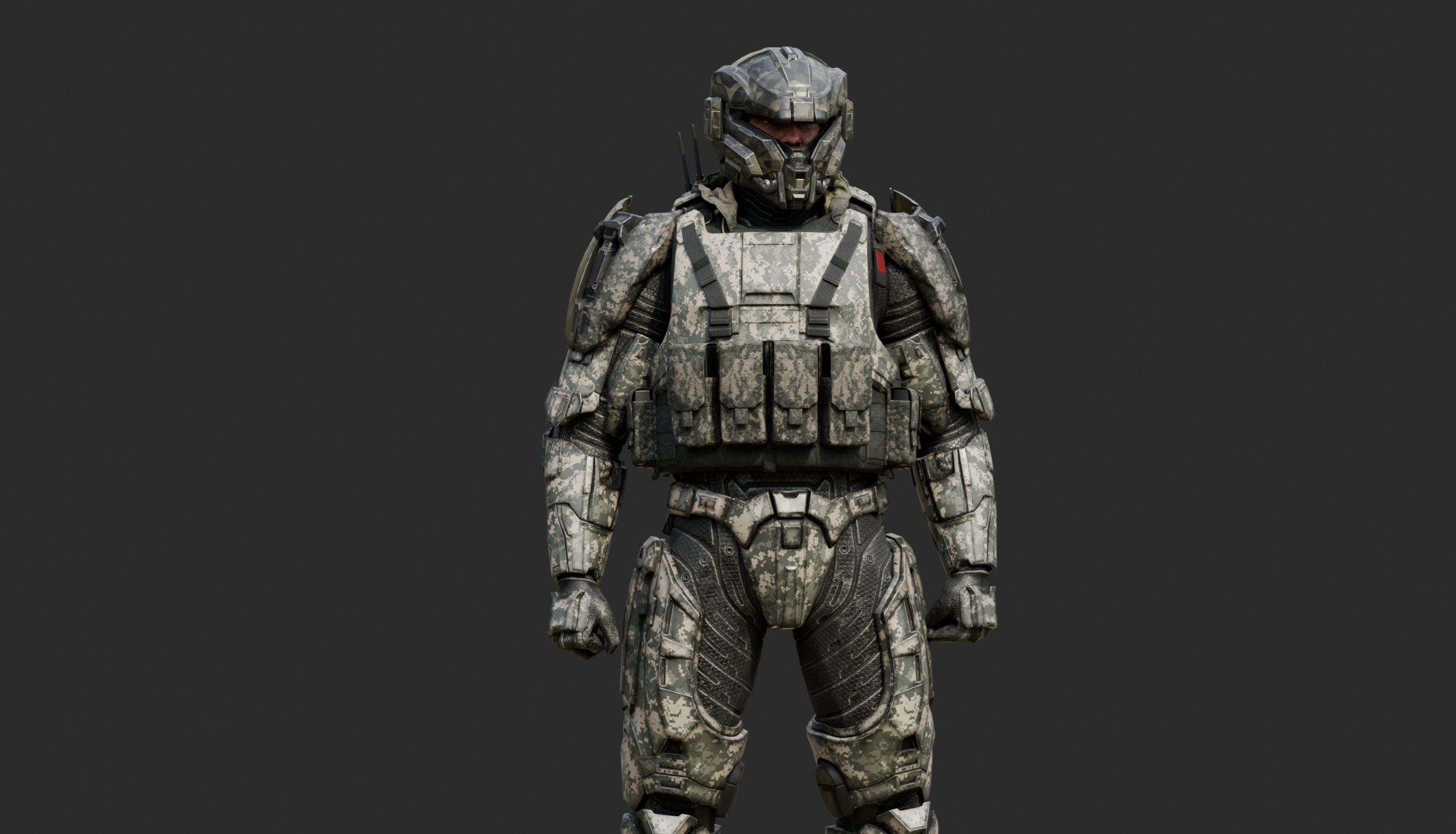 Super Soldier - UE4 Skeleton and Custom Rig Low-poly 3D model_21