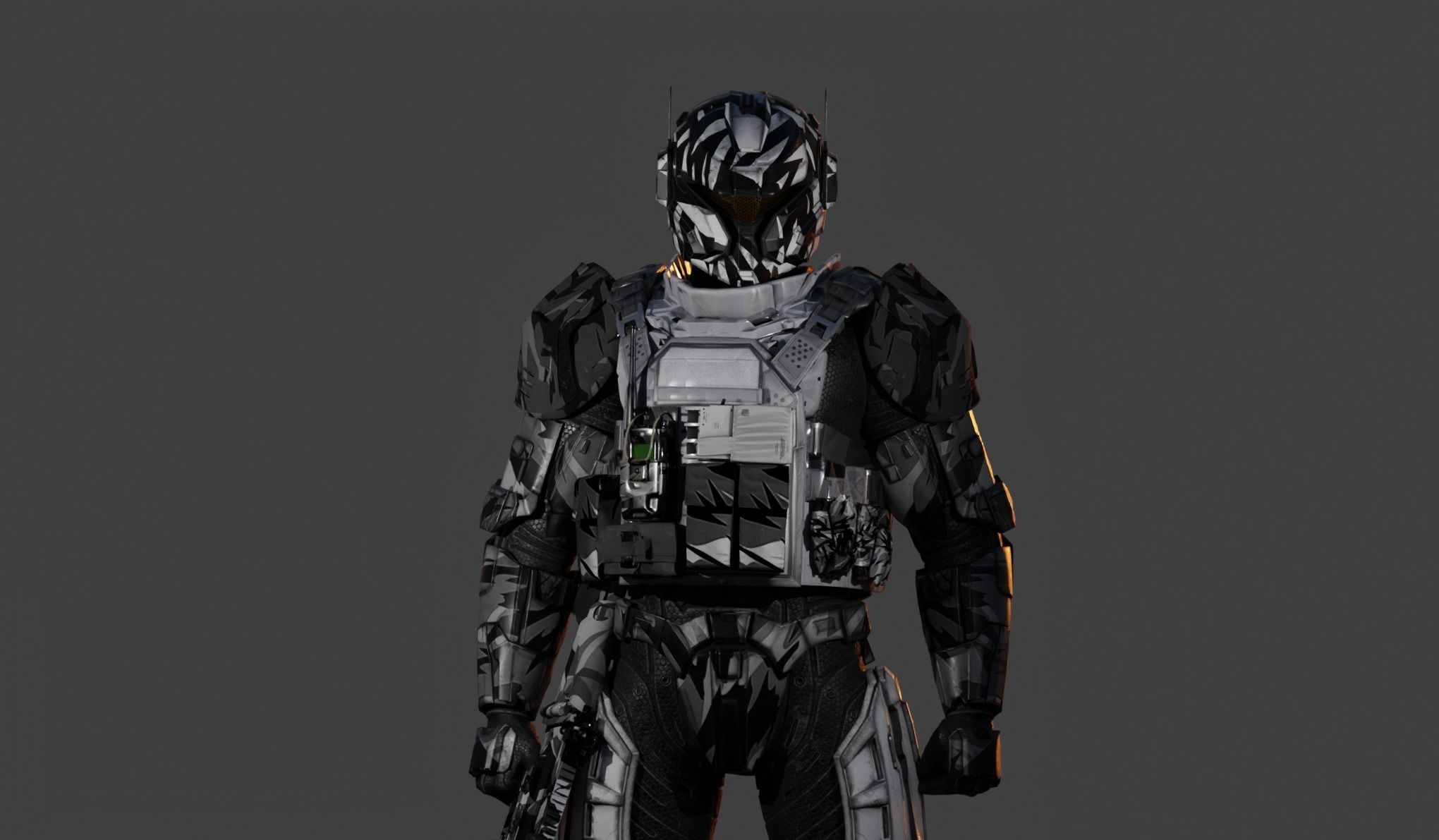 Super Soldier - UE4 Skeleton and Custom Rig Low-poly 3D model_19