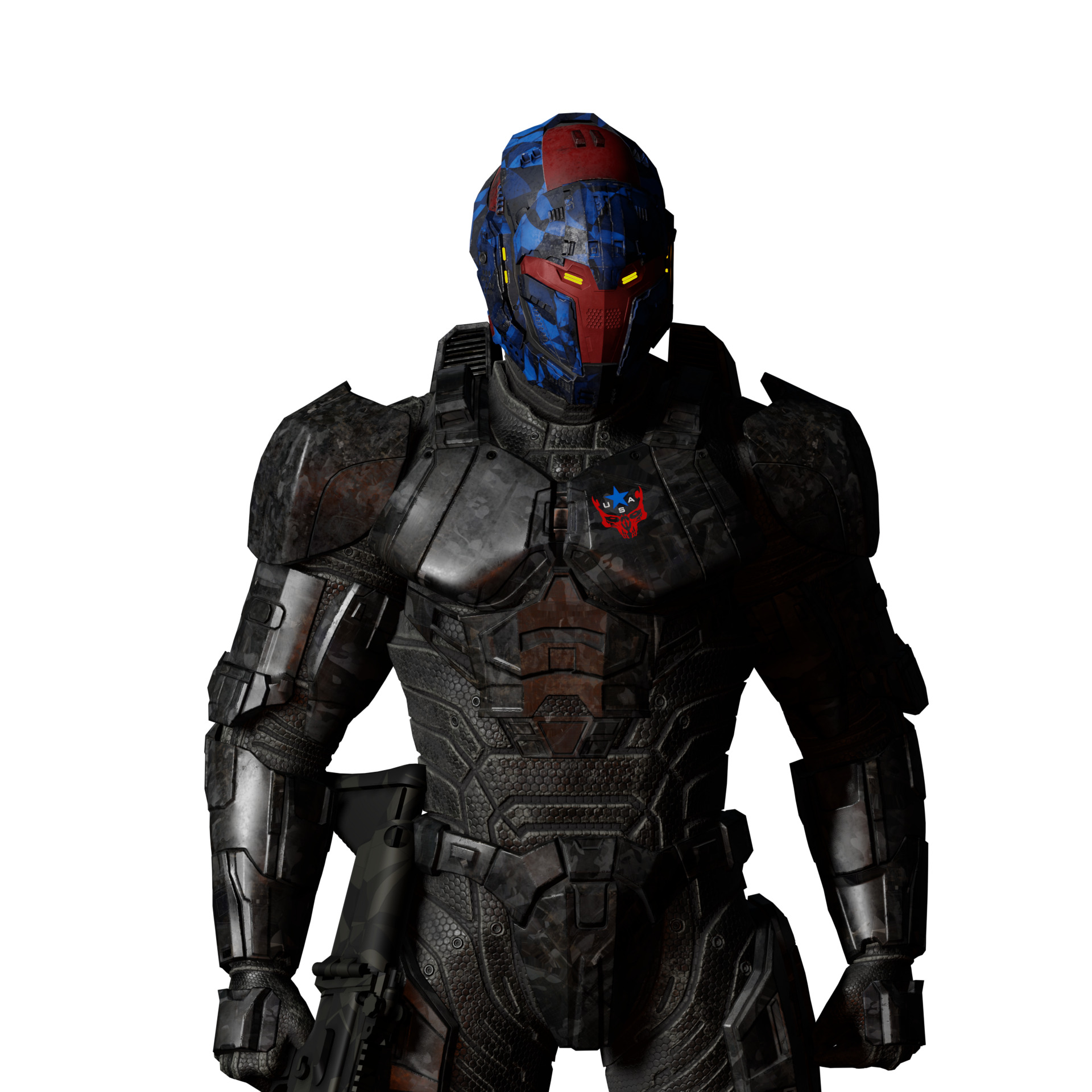 Super Soldier - UE4 Skeleton and Custom Rig Low-poly 3D model_11