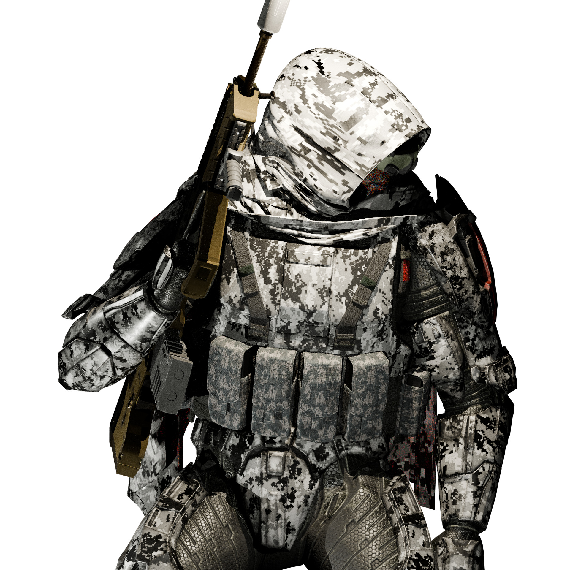 Super Soldier - UE4 Skeleton and Custom Rig Low-poly 3D model_23