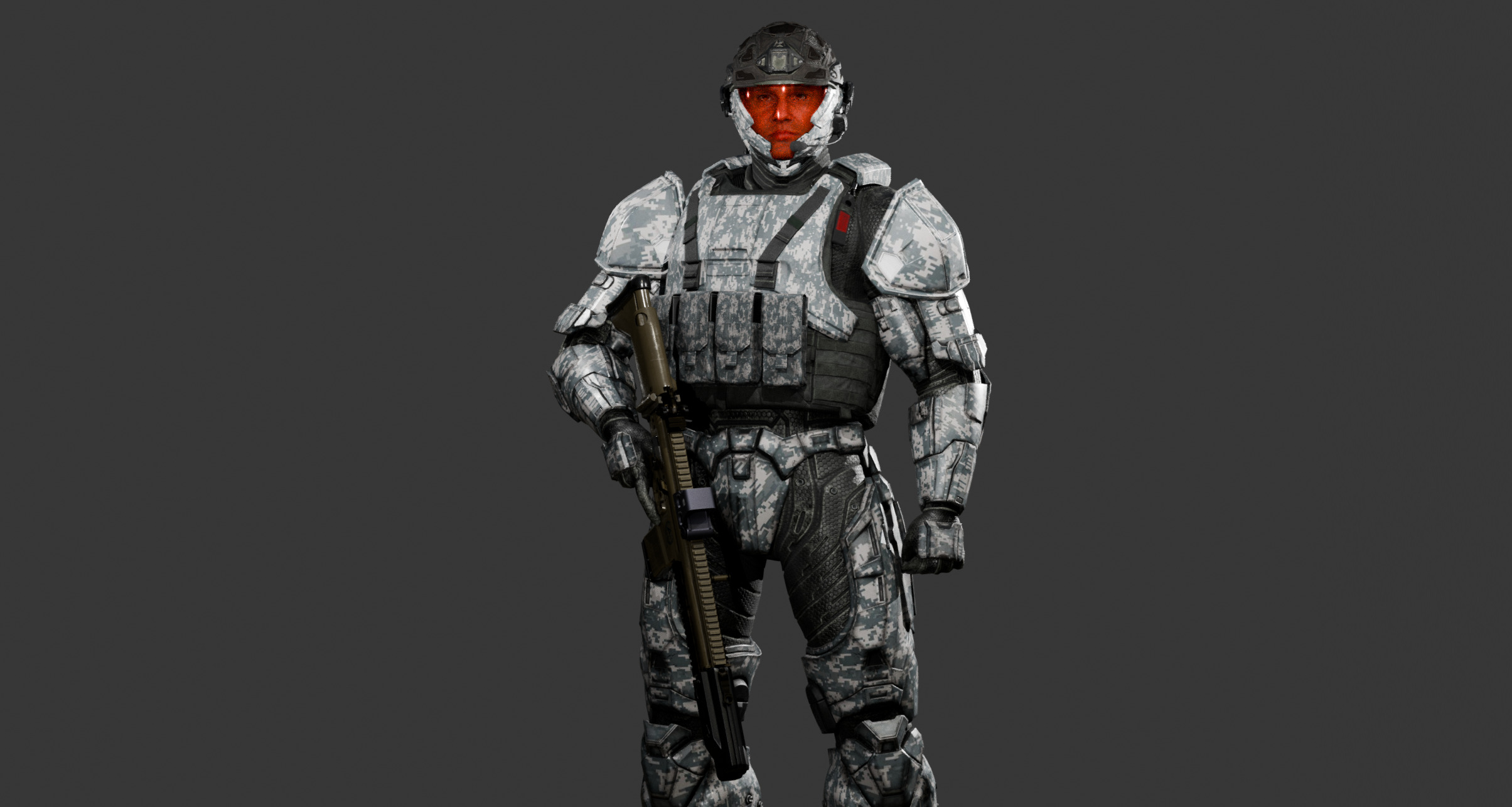 Super Soldier - UE4 Skeleton and Custom Rig Low-poly 3D model_4