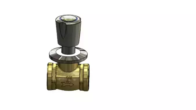 Water Tap Conceal stop cock 1 inch prominent 3D model