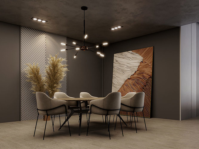 interior living room scene 29 3D model 2