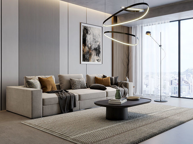 interior living room scene 29 3D model 3