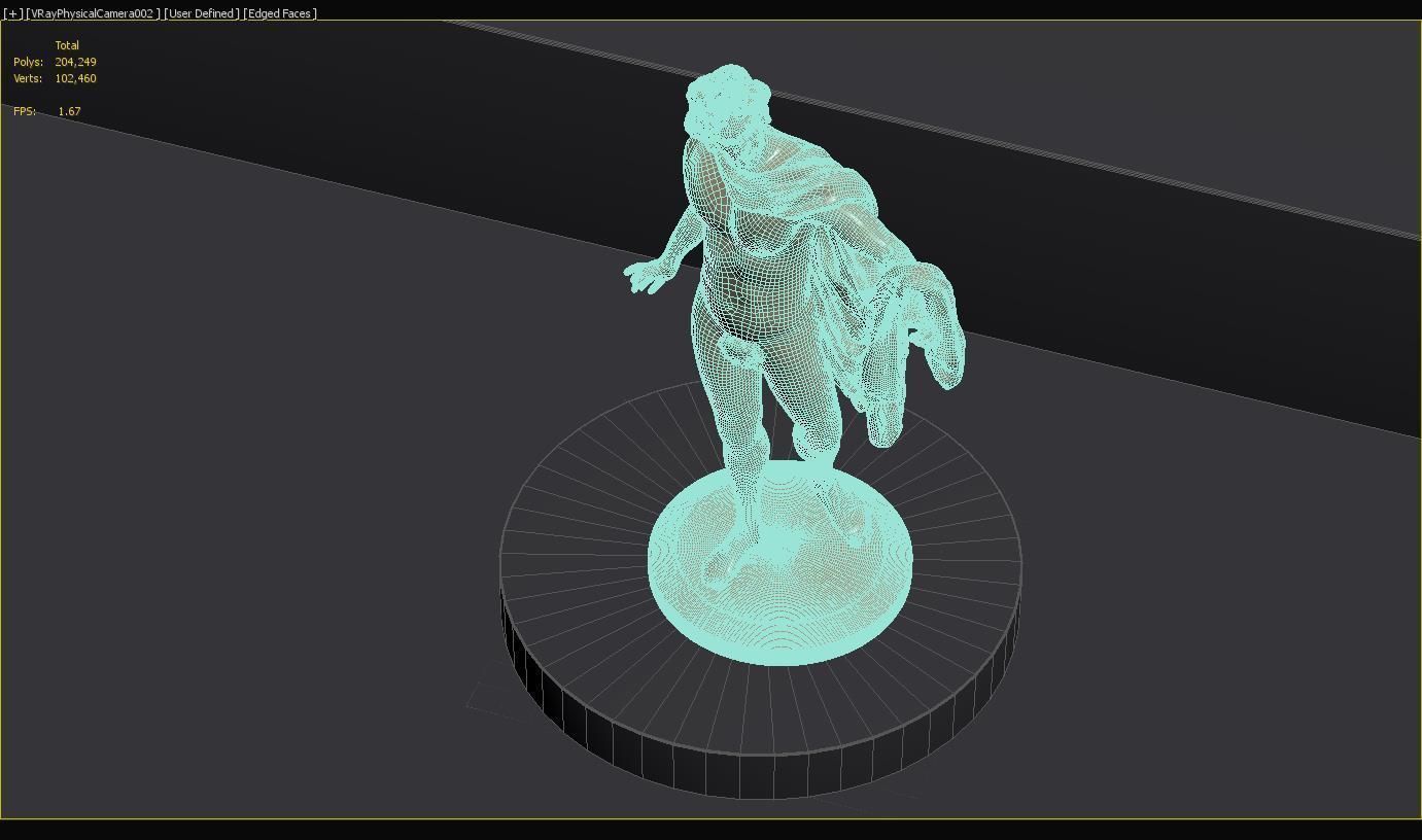 Apollo Statue 3D model_3