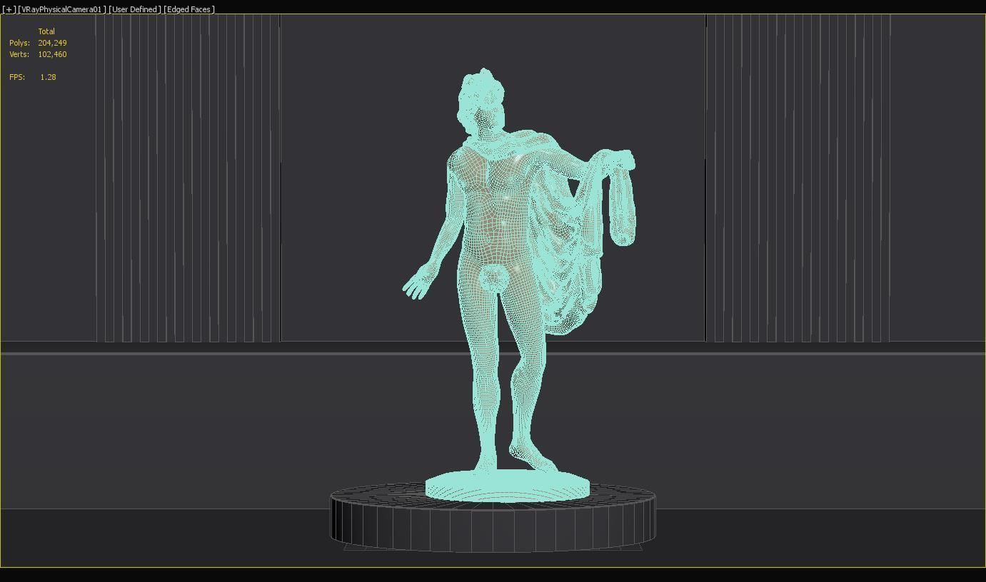 Apollo Statue 3D model_2
