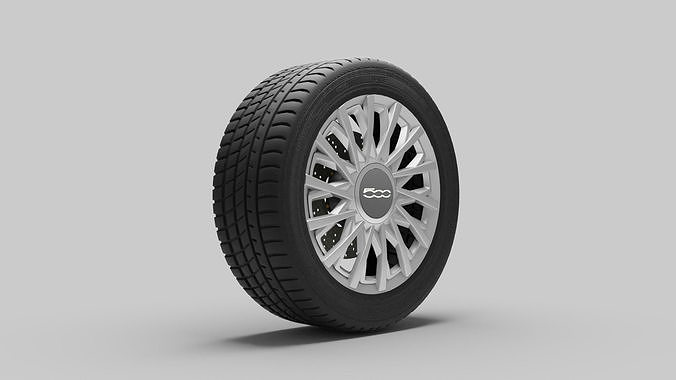 Car Fiat Wheel With Rim Low-poly 3D model