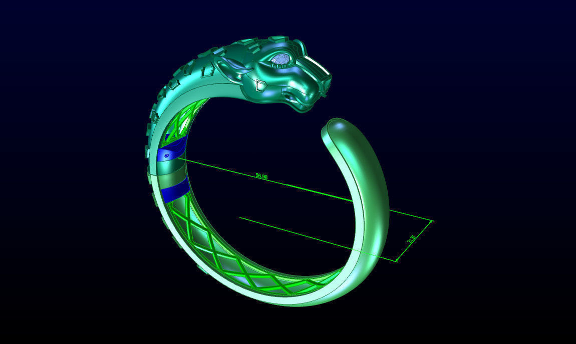  panther  DE CARTIER BRACELET 3D print model_3