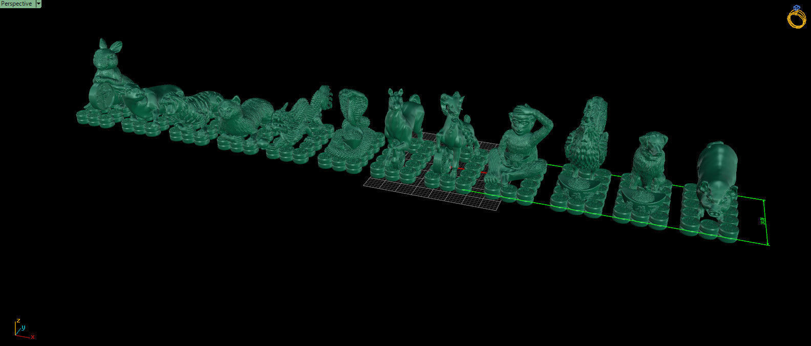 12 zodiac animals  3D print model_1