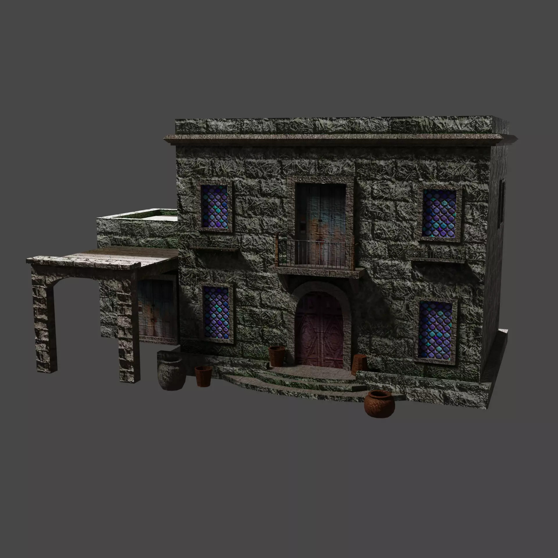 Building in the Middle Eastern style PBR Low-poly game ready Low-poly 3D model_0