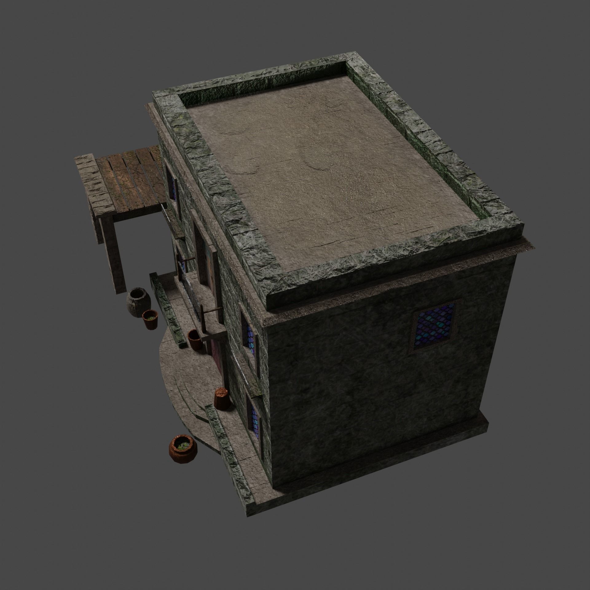 Building in the Middle Eastern style PBR Low-poly game ready Low-poly 3D model_2