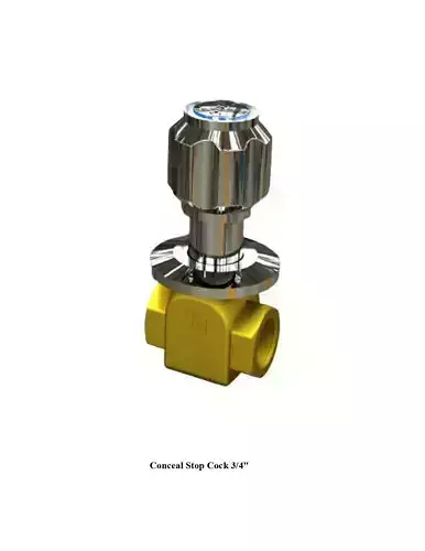 Water tap conceal stop cock 3 4 in escoo flat 3D model