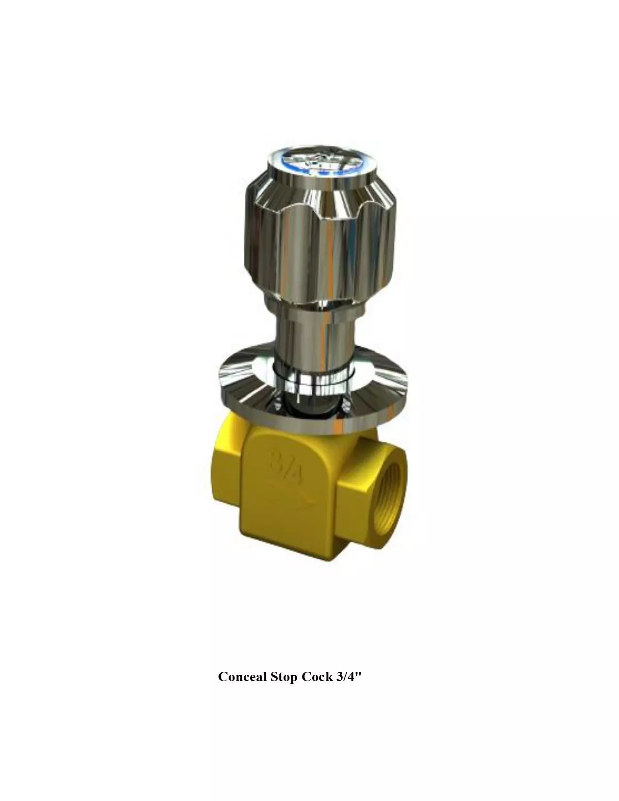 Water tap conceal stop 3 4 in escoo flat 3D model