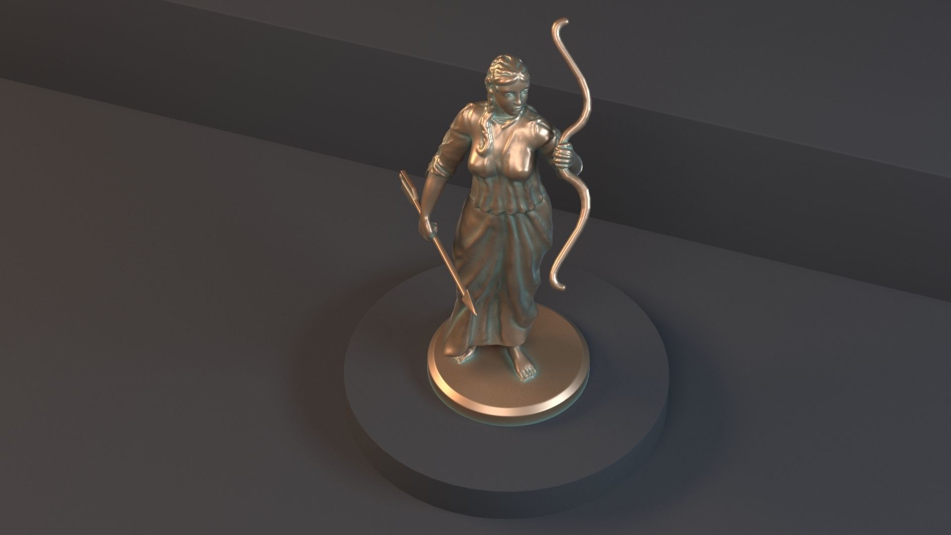 Artemis Statue 3D model_1