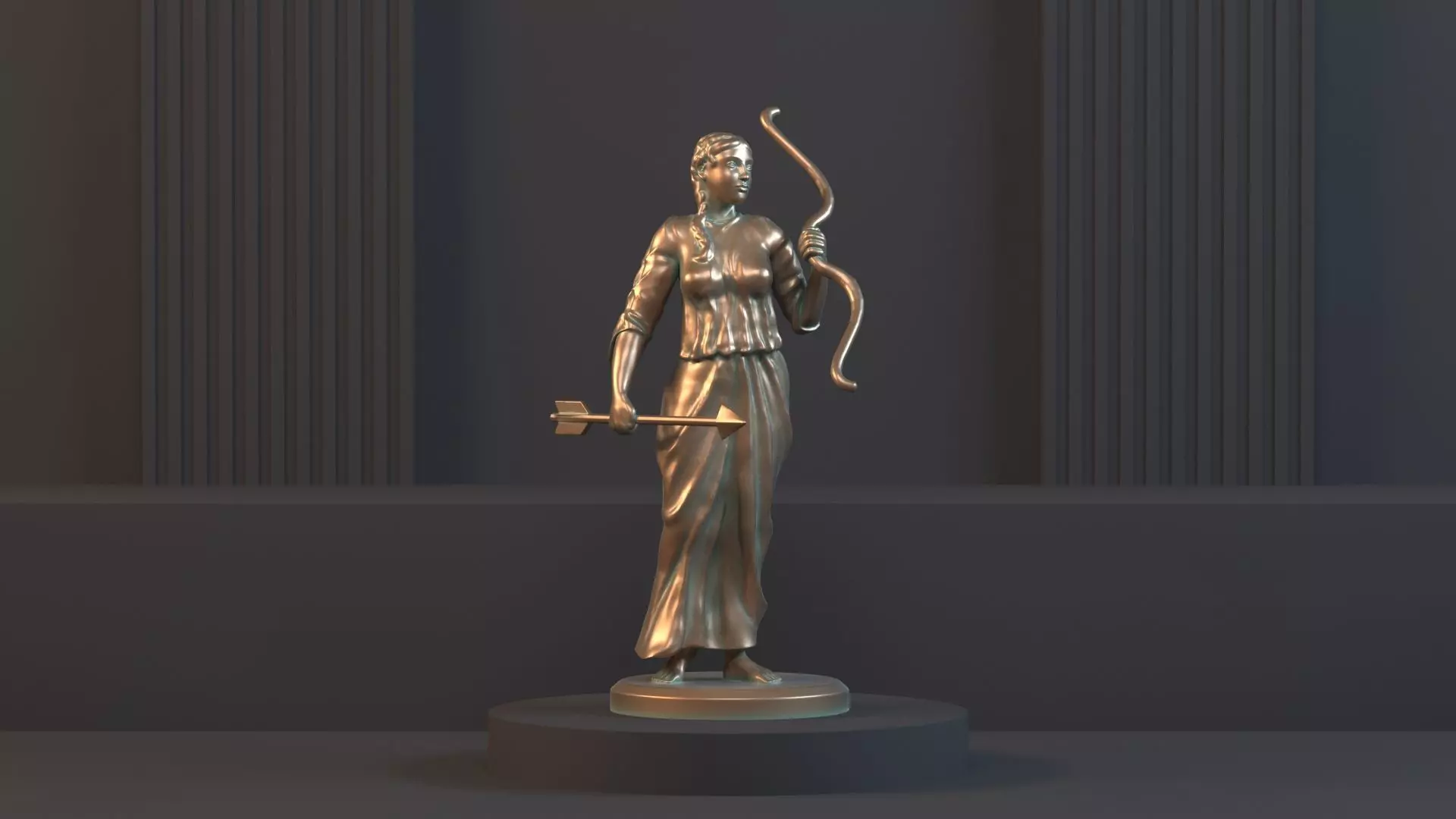 Artemis Statue 3D model_0