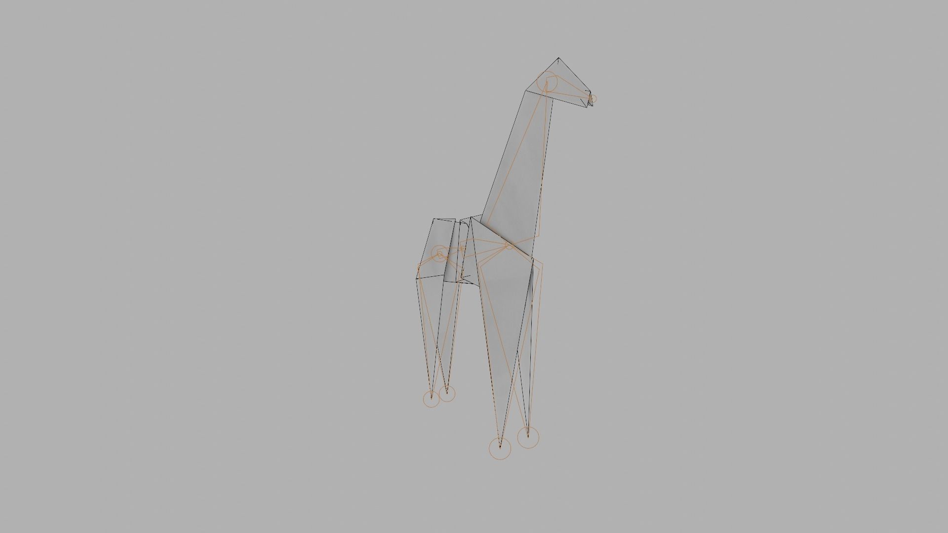 Origami Giraffe Low-poly 3D model_13
