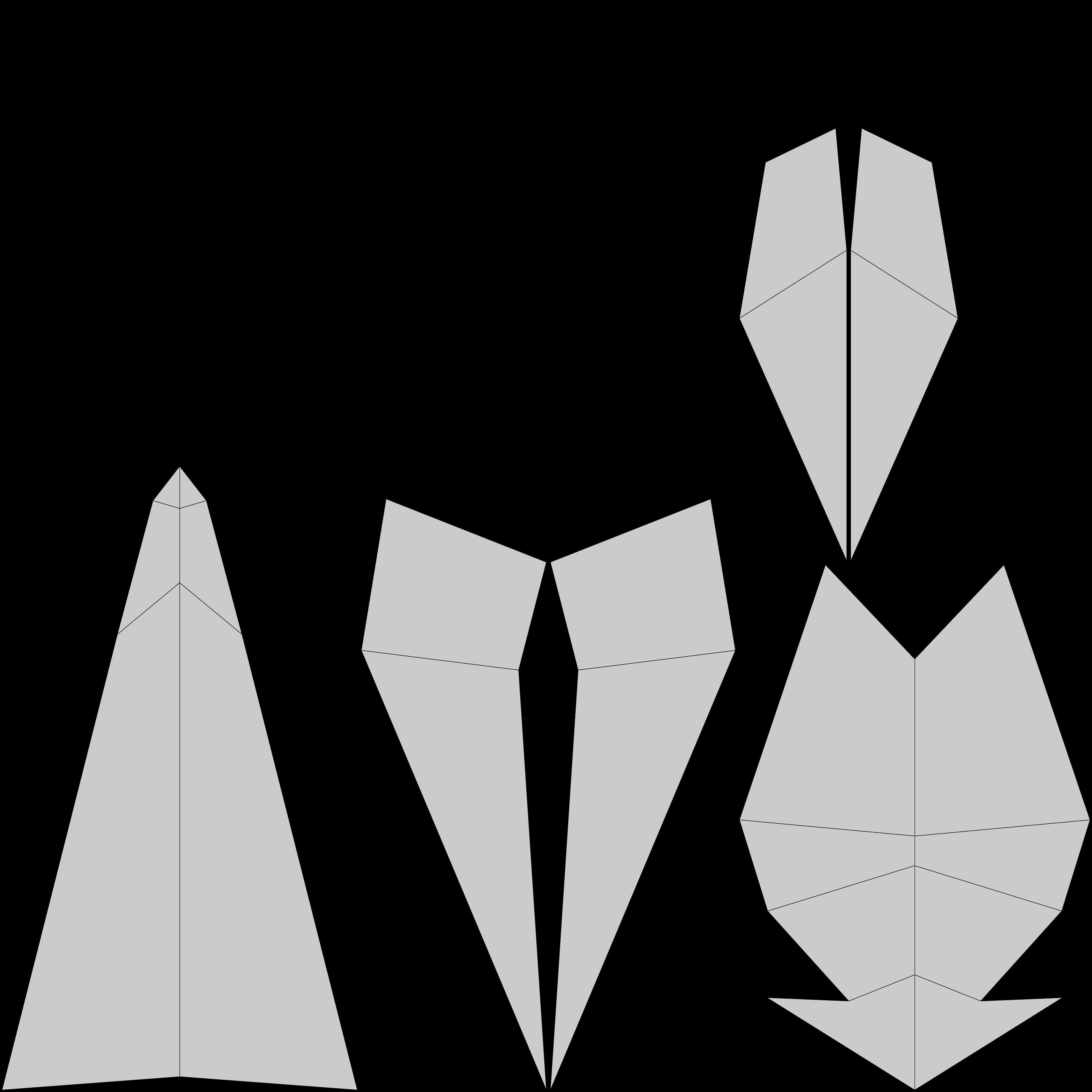 Origami Giraffe Low-poly 3D model_11