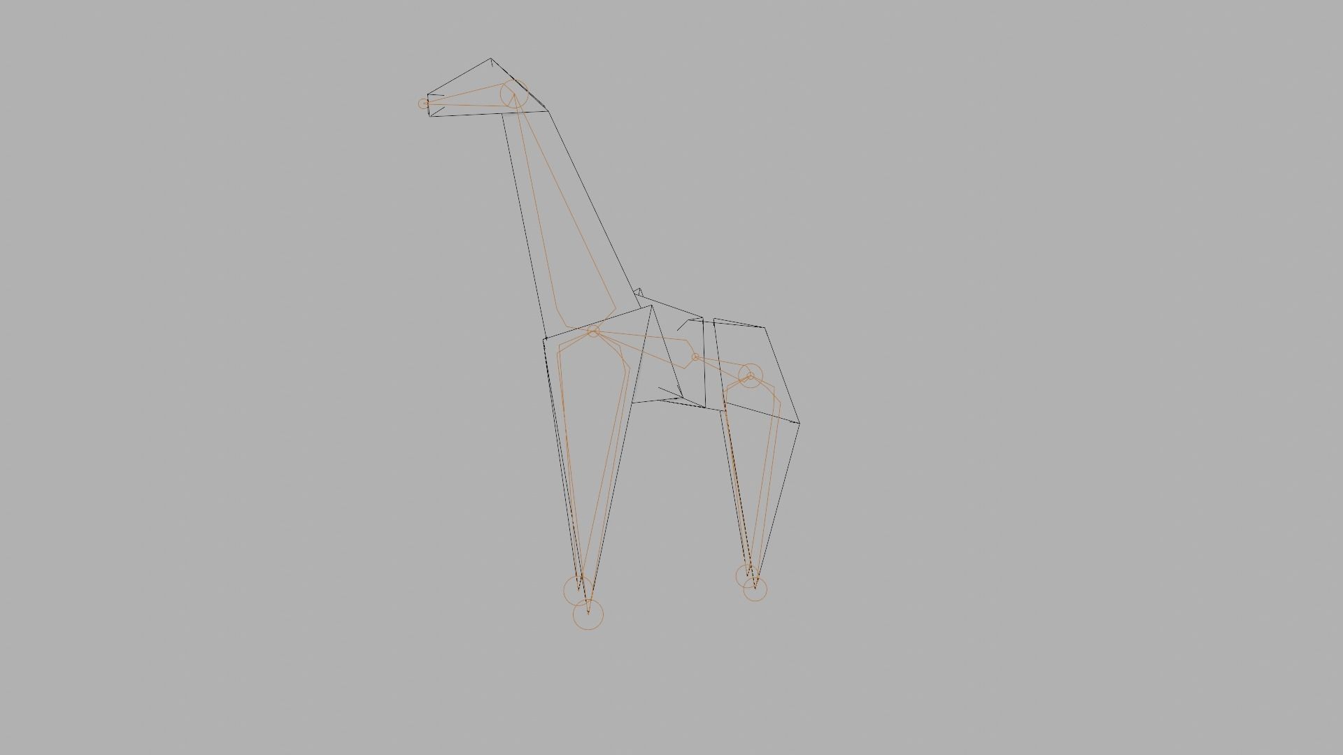 Origami Giraffe Low-poly 3D model_17